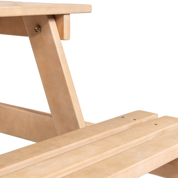 Shoreham 59" Modern Classic Outdoor Wood Picnic Table Benches with Umbrella Hole